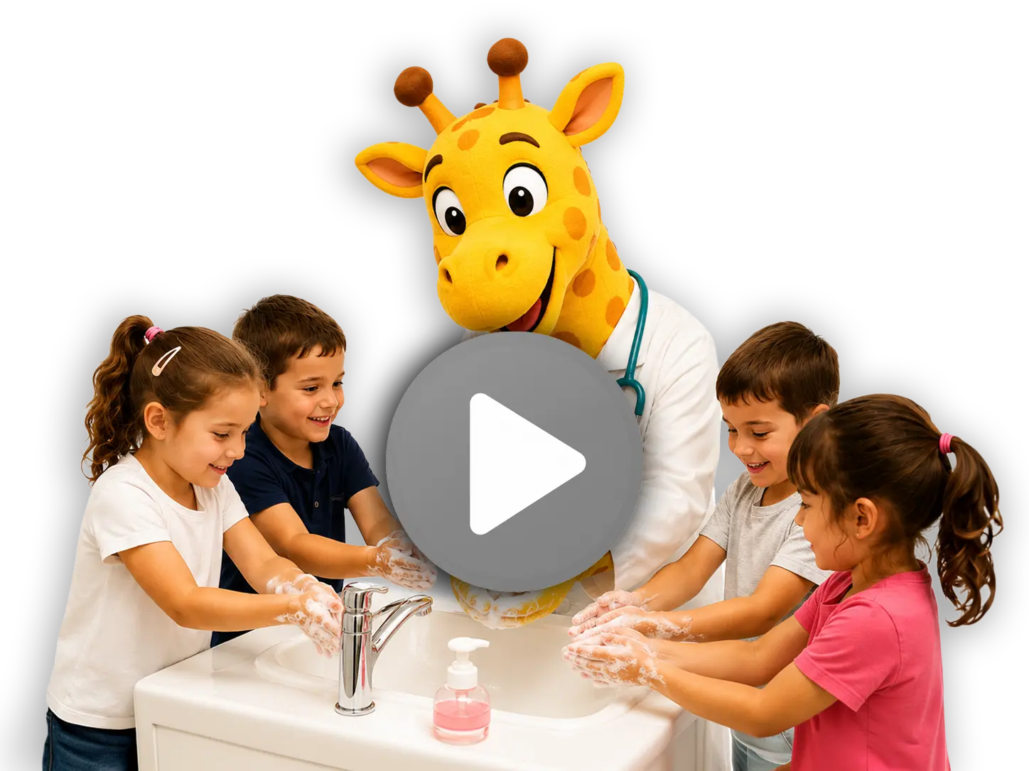 Gigi la giraffa infermiere nel laboratorio